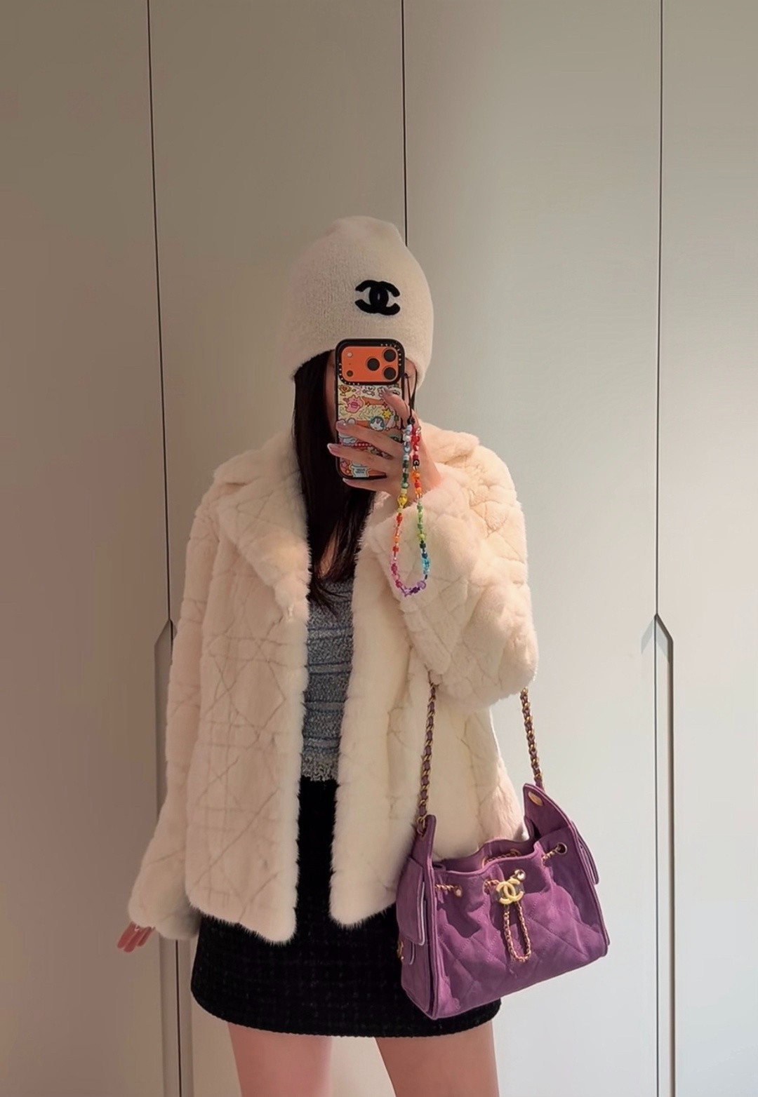 26C 25Bag Mini HandBag麂皮紋紫色_8