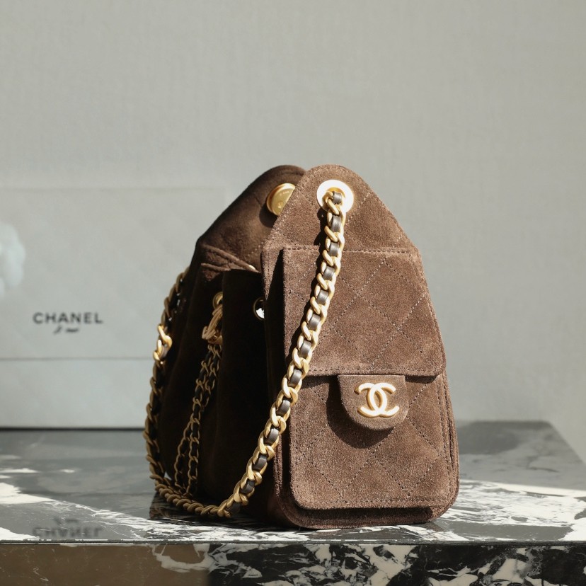 26C 25Bag Mini HandBag麂皮紋巧克力色_7