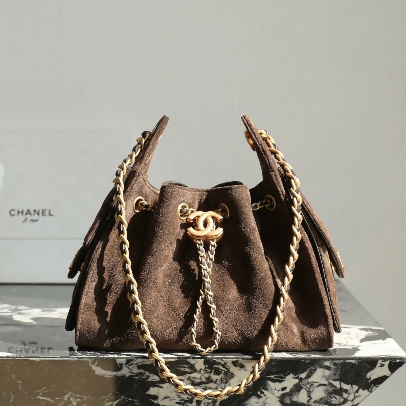 26C 25Bag Mini HandBag麂皮紋巧克力色