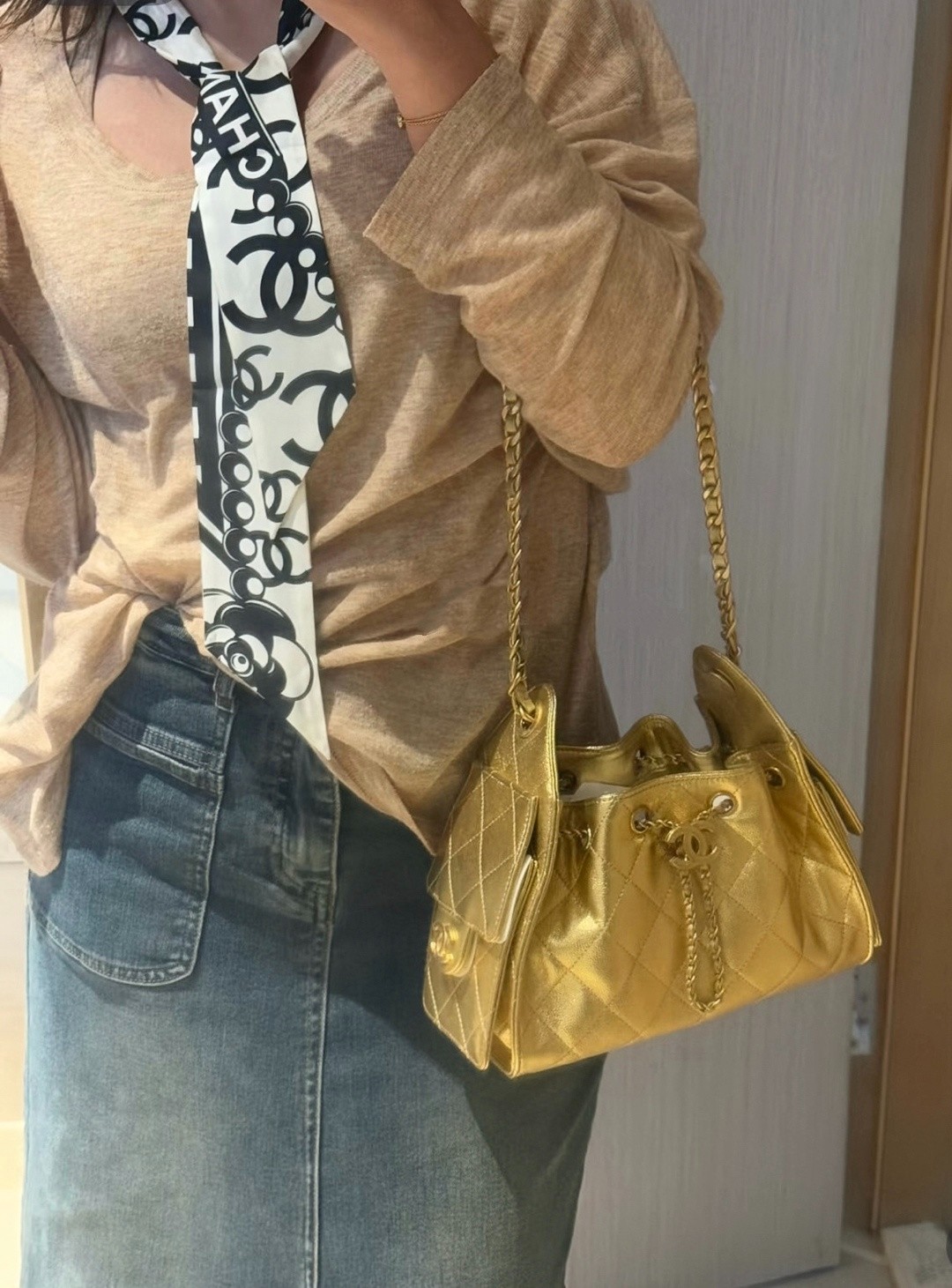 26C 25Bag Mini HandBag金屬金色_3