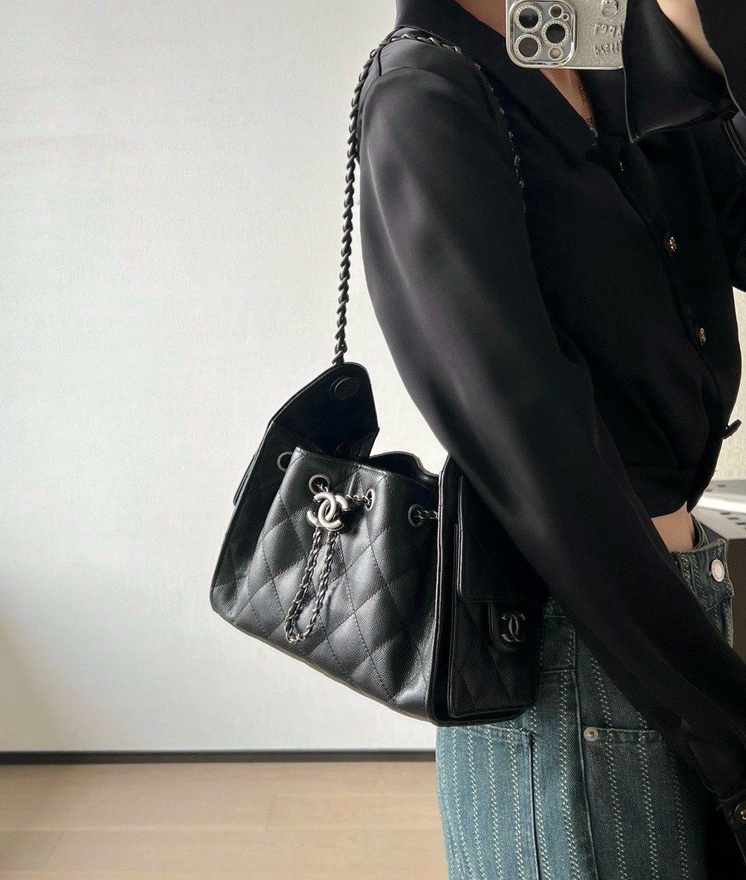 26C 25Bag Mini HandBag球紋黑銀_4