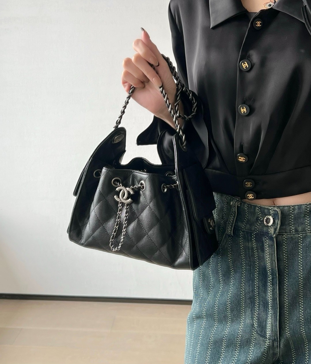 26C 25Bag Mini HandBag球紋黑銀_2