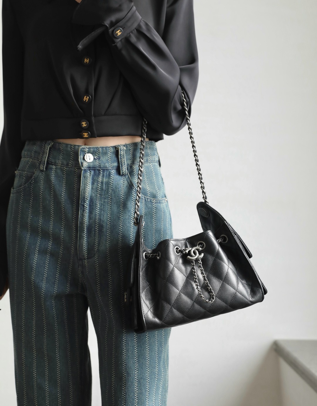 26C 25Bag Mini HandBag球紋黑銀_6