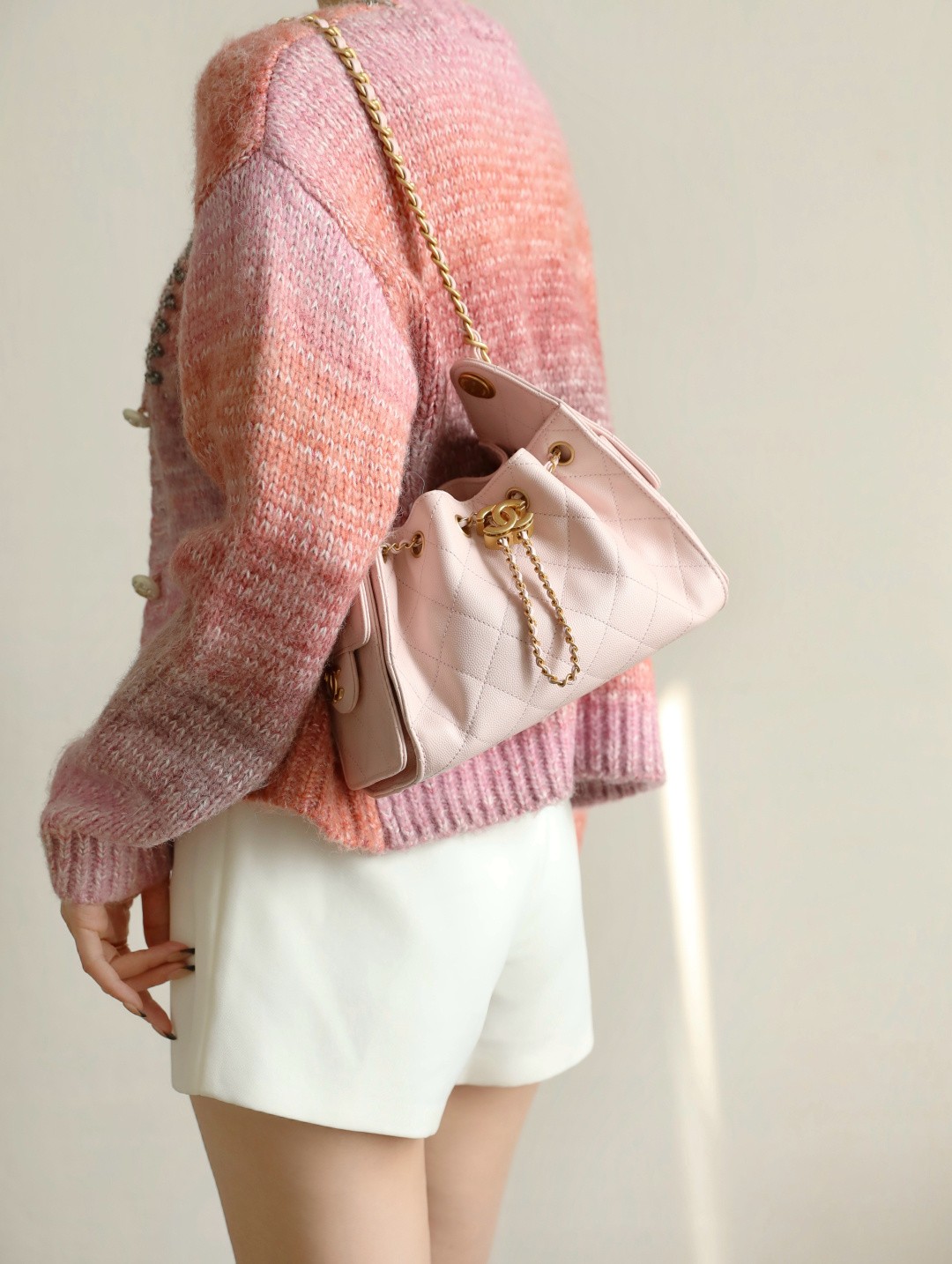 26C 25Bag Mini HandBag球紋淡粉_3