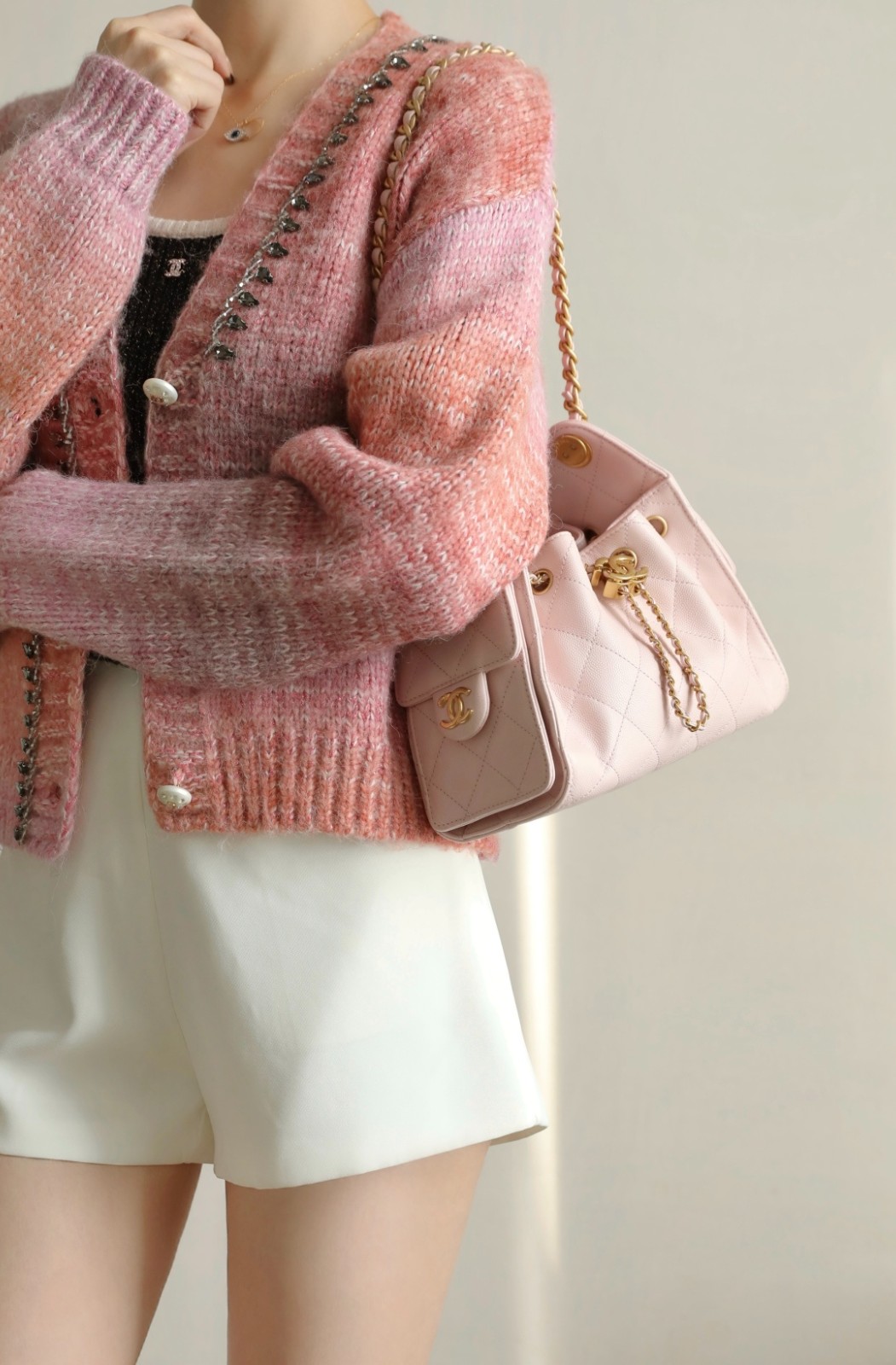 26C 25Bag Mini HandBag球紋淡粉_4