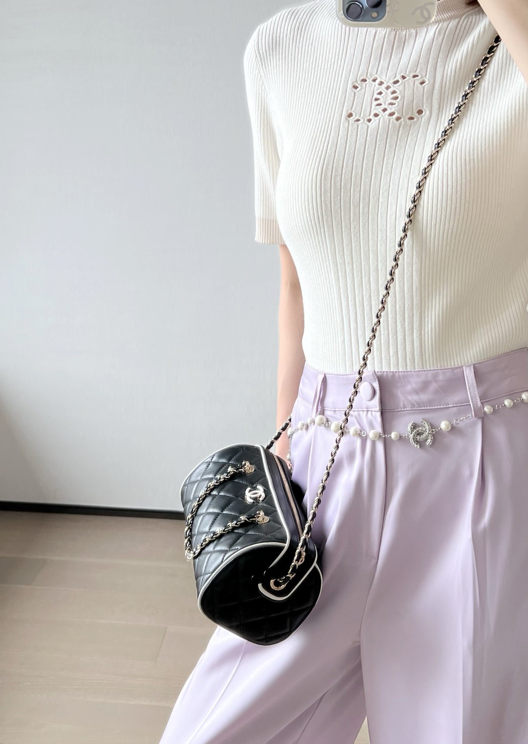 25P春夏羊皮Mini保齡球黑白邊_6