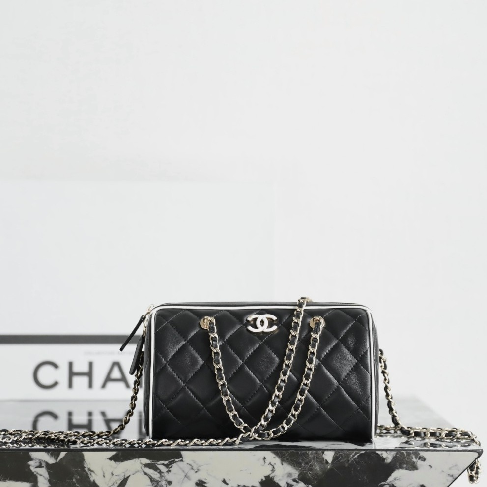 25P春夏羊皮Mini保齡球黑白邊