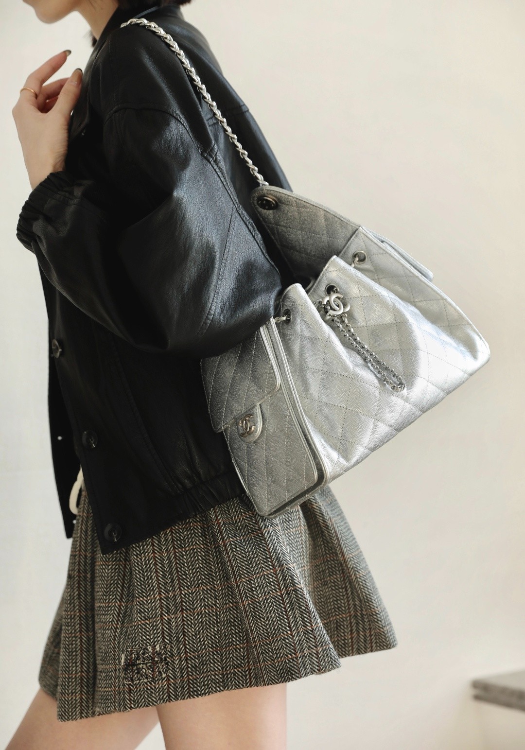 26C新色25Bag小號金屬銀/銀扣_2