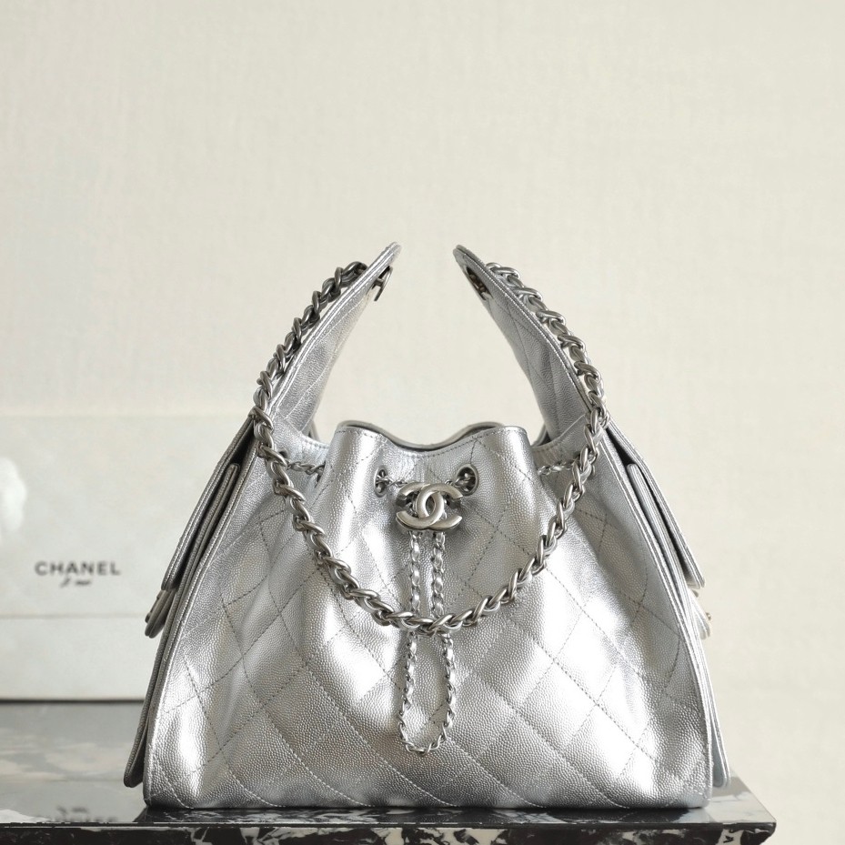 26C新色25Bag小號金屬銀/銀扣