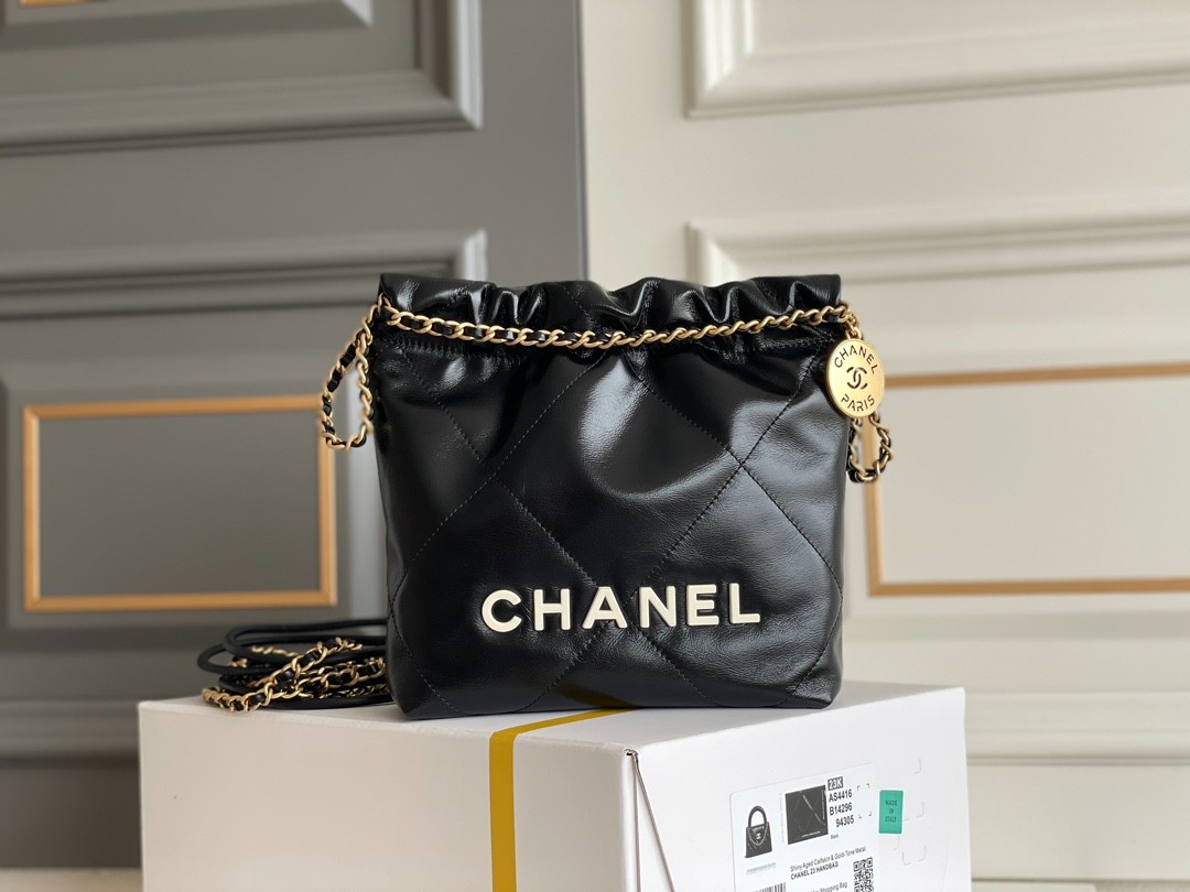22Bag Mini 黑金白色Logo