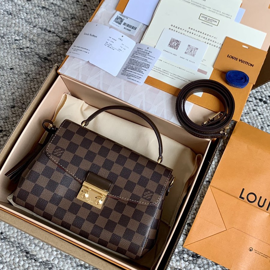 CROISETTE DAMIER啡格郵差包N53000_31