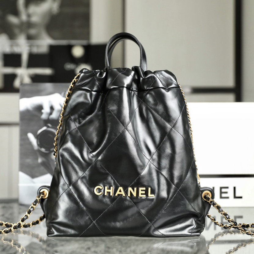 22Bag 雙肩背包 小牛黑色小號_3