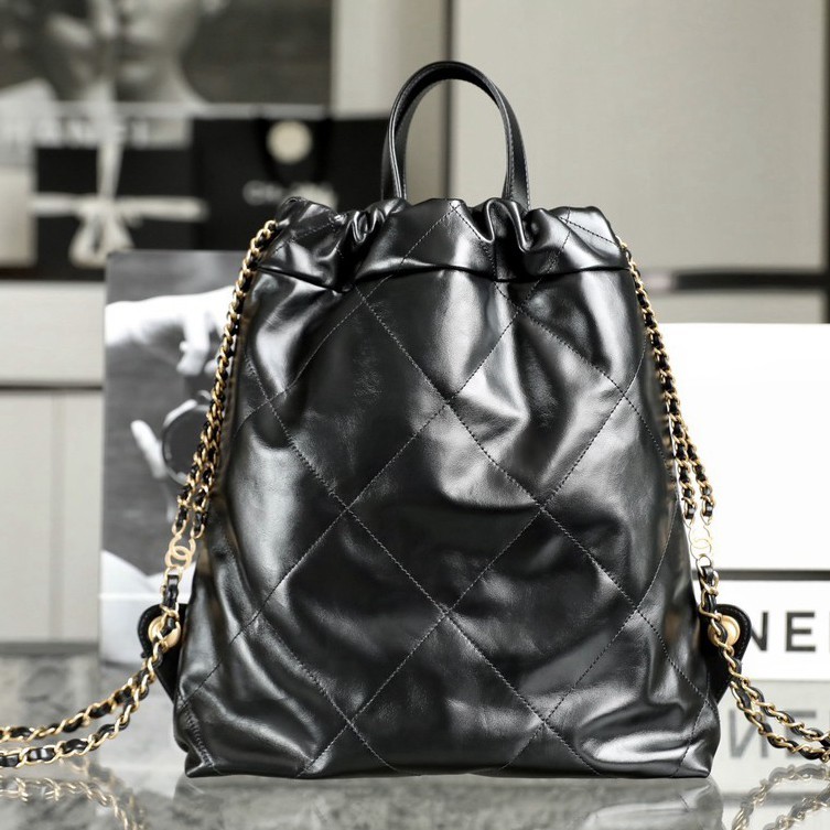 22Bag 雙肩背包 小牛黑色小號_6