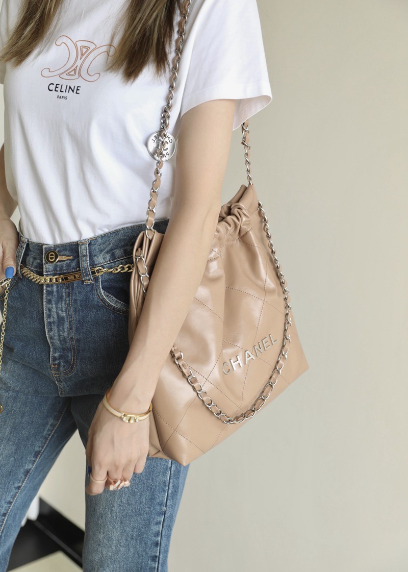 22Bag 奶茶色/銀扣 小牛皮 小號_12