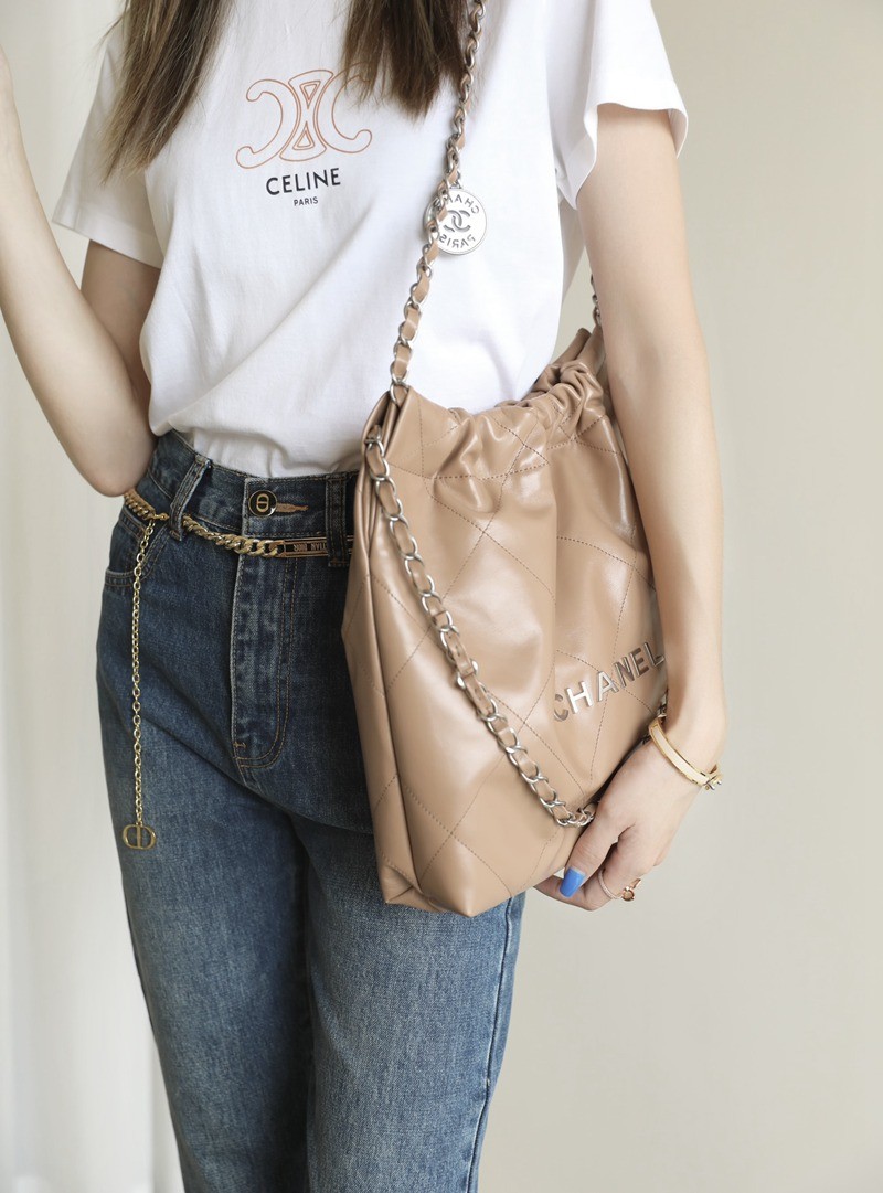 22Bag 奶茶色/銀扣 小牛皮 小號_13