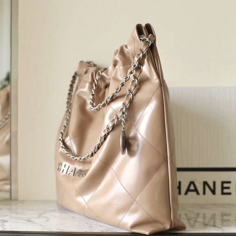 22Bag 奶茶色 銀扣 小牛皮 中號_4