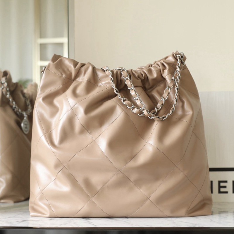 22Bag 奶茶色 銀扣 小牛皮 中號_5