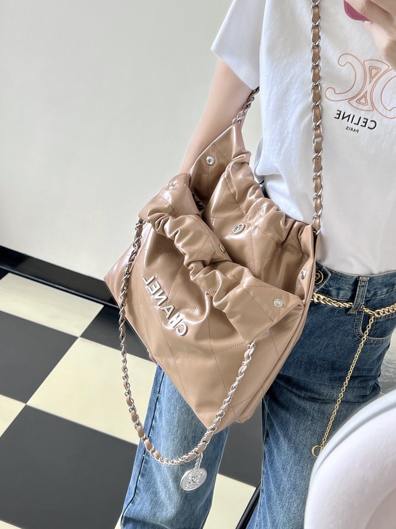 22Bag 奶茶色 銀扣 小牛皮 中號_14