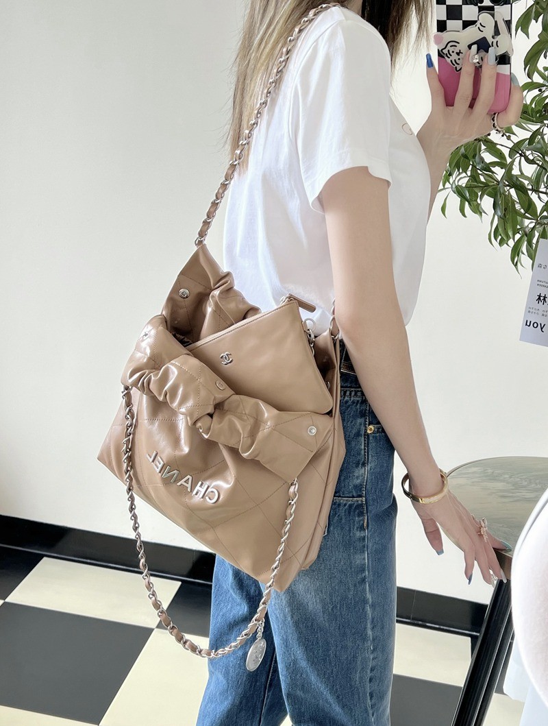 22Bag 奶茶色 銀扣 小牛皮 中號_15