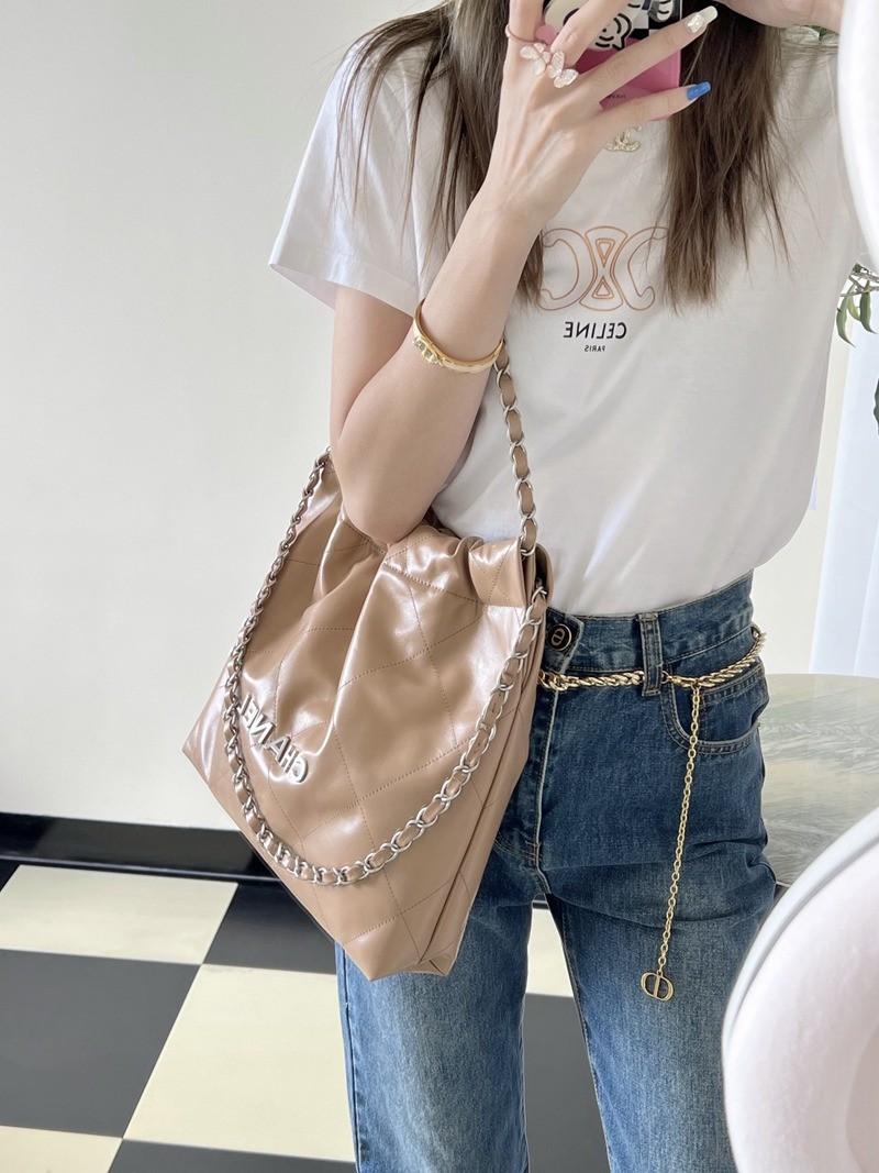 22Bag 奶茶色 銀扣 小牛皮 中號_16