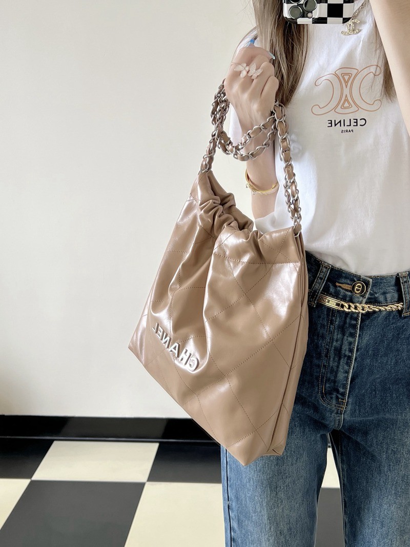 22Bag 奶茶色 銀扣 小牛皮 中號_17