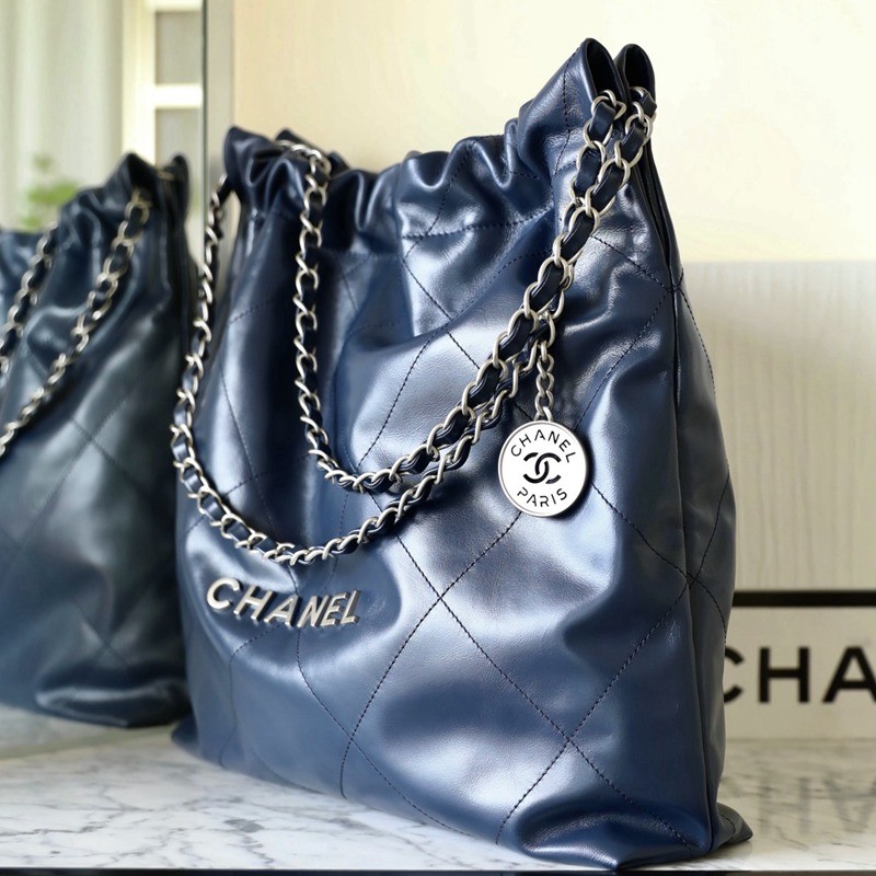 22Bag 海軍藍 銀扣小牛皮 中號_3