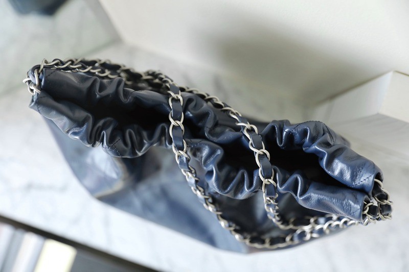 22Bag 海軍藍 銀扣小牛皮 中號_5