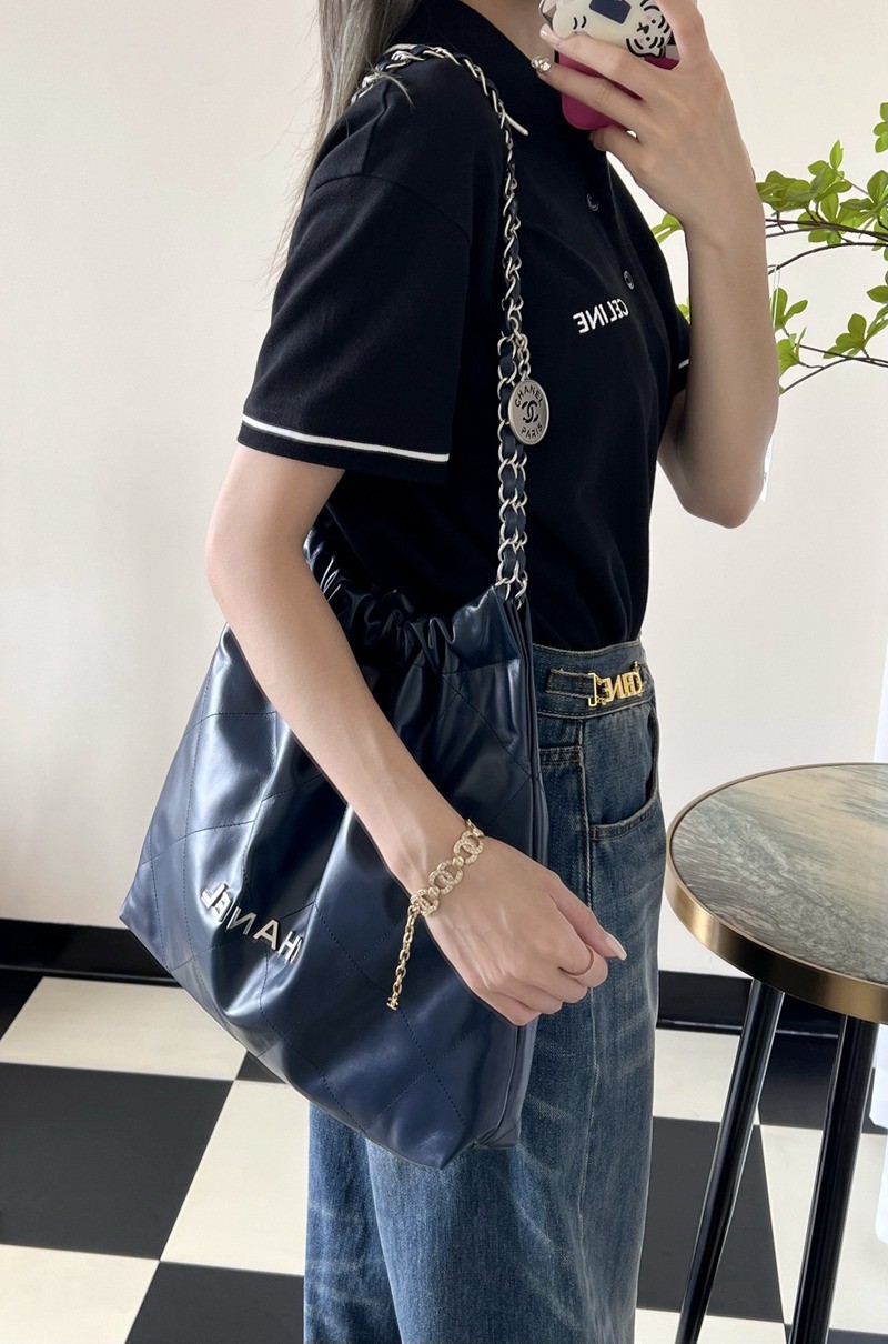 22Bag 海軍藍 銀扣小牛皮 中號_10