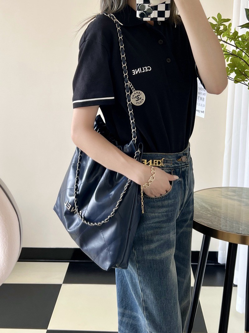 22Bag 海軍藍 銀扣小牛皮 中號_11