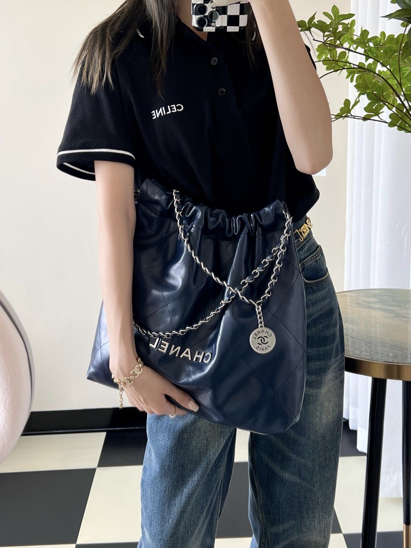 22Bag 海軍藍 銀扣小牛皮 中號_12