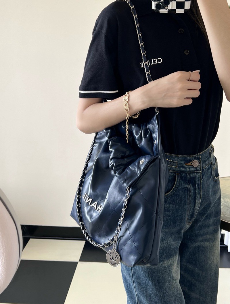 22Bag 海軍藍 銀扣小牛皮 中號_14