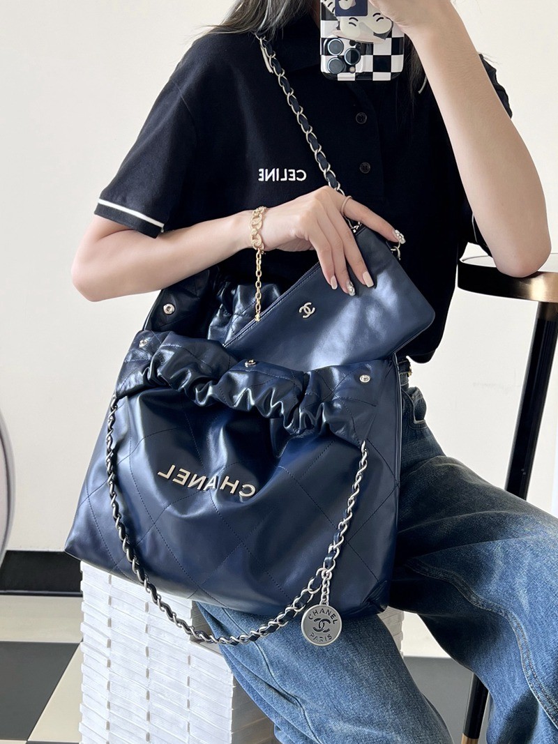 22Bag 海軍藍 銀扣小牛皮 中號_17