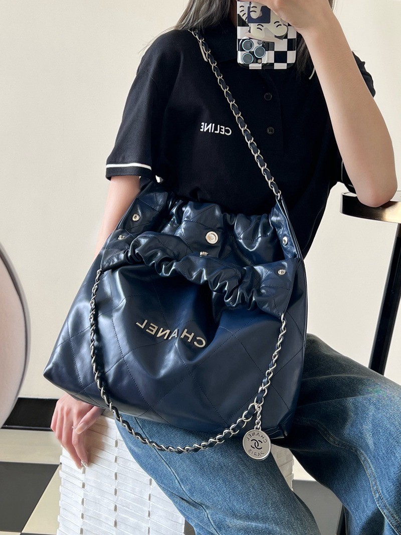 22Bag 海軍藍 銀扣小牛皮 中號_16