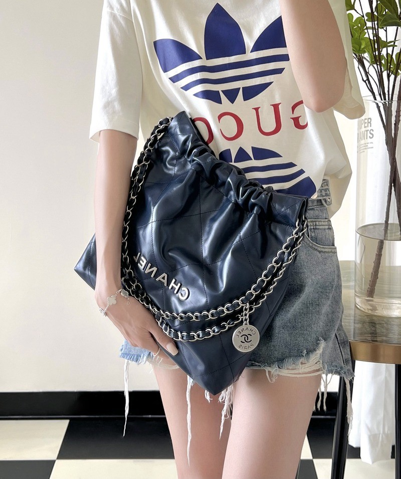 22Bag 海軍藍/銀扣 小牛皮 小號_13