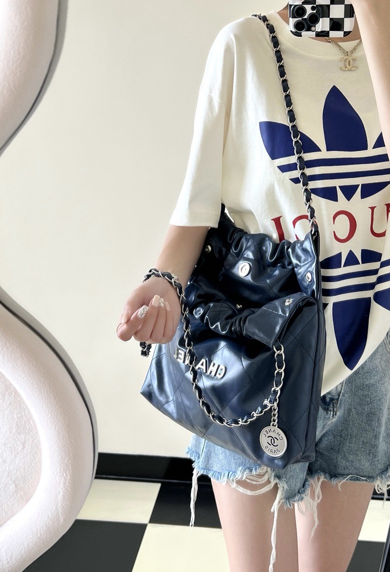 22Bag 海軍藍/銀扣 小牛皮 小號_16