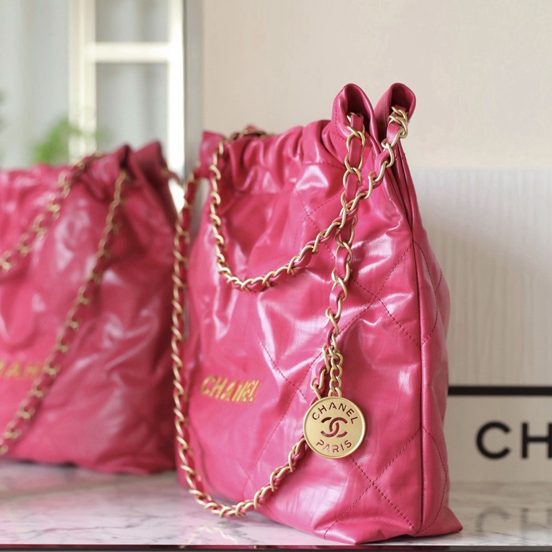 22Bag褶皺小牛皮 新桃紅 小號_4