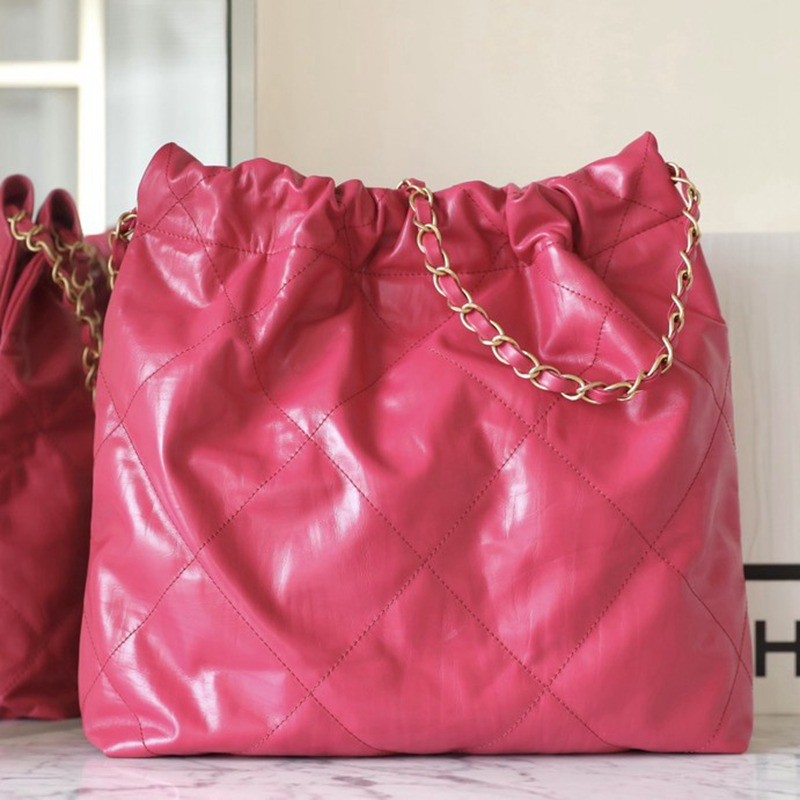 22Bag褶皺小牛皮 新桃紅 小號_5