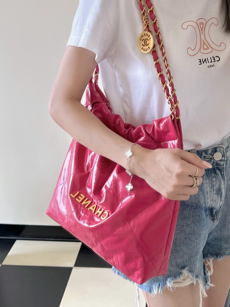 22Bag褶皺小牛皮 新桃紅 小號_12