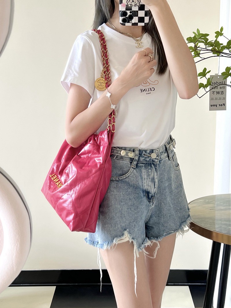 22Bag褶皺小牛皮 新桃紅 小號_11