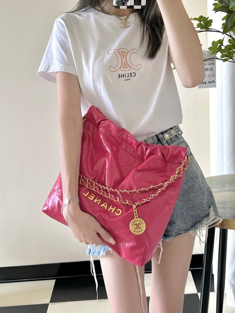 22Bag褶皺小牛皮 新桃紅 小號_14