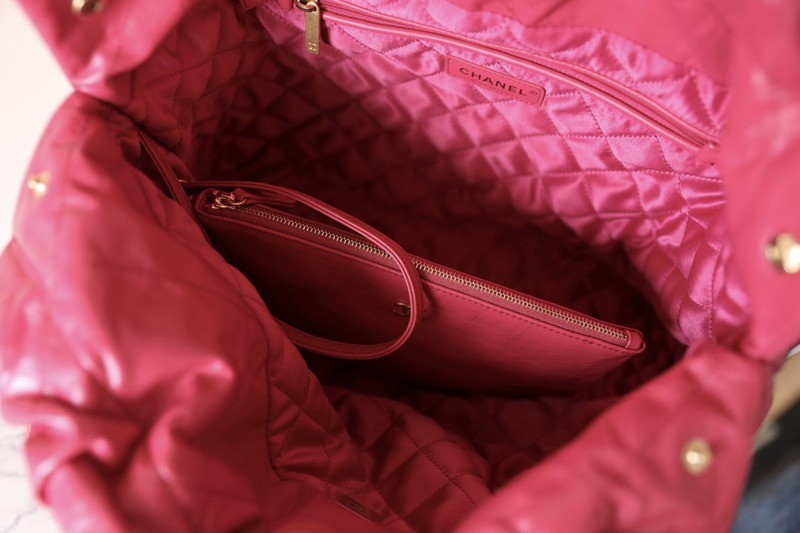 22Bag 褶皺小牛皮 桃紅 中號_8