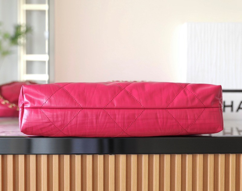 22Bag 褶皺小牛皮 桃紅 中號_7