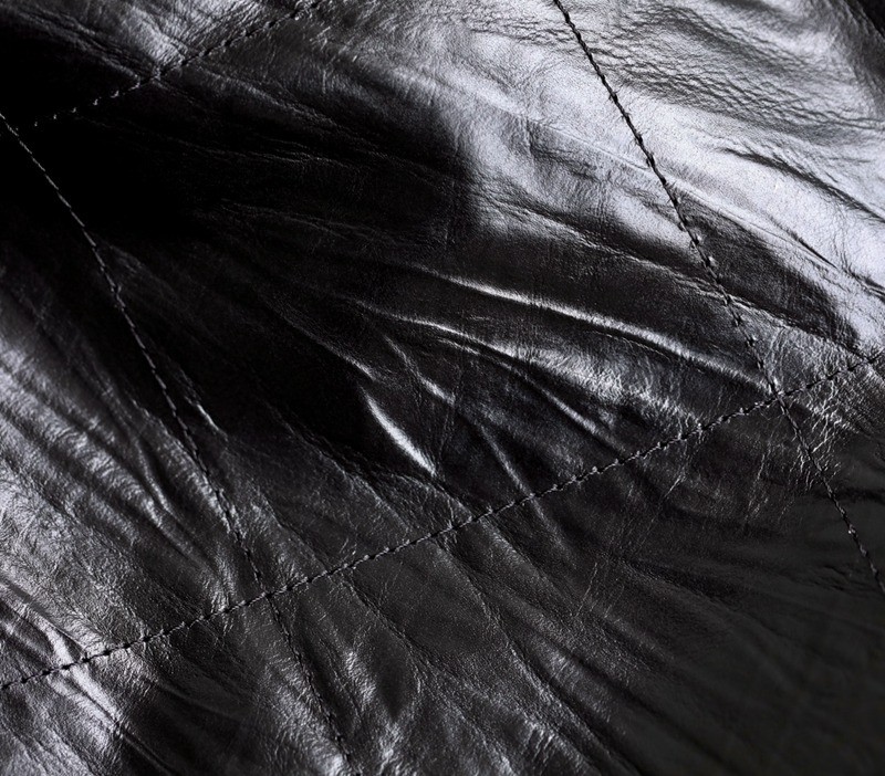 22Bag褶皺小牛皮 黑色 小號_2