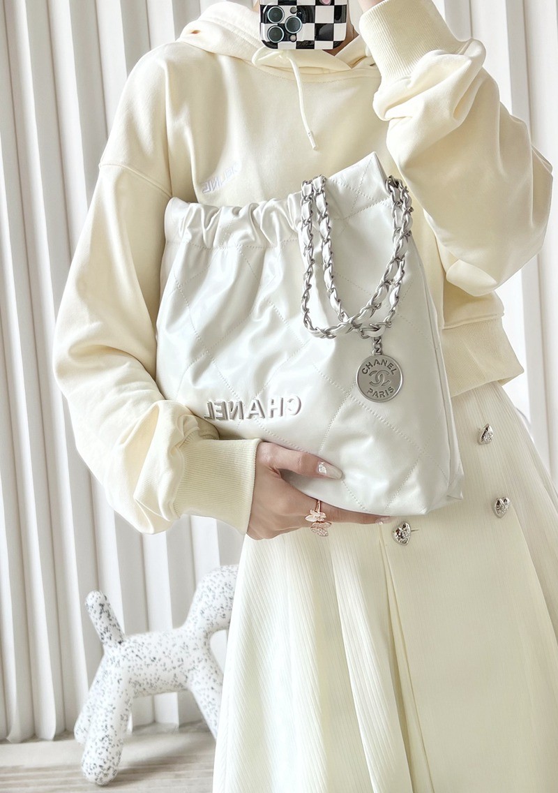 22Bag 白色/砂銀扣小號_12