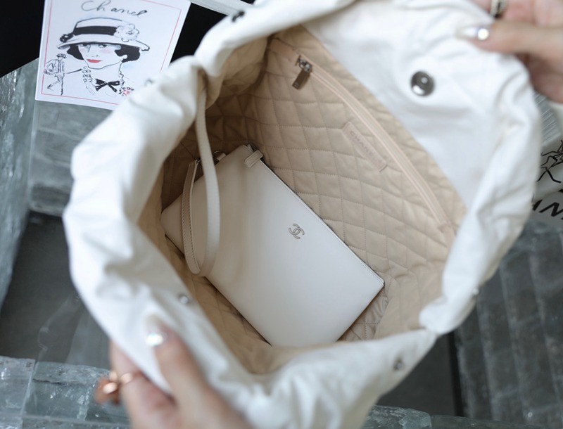 22Bag 白色 砂銀扣 中號_5