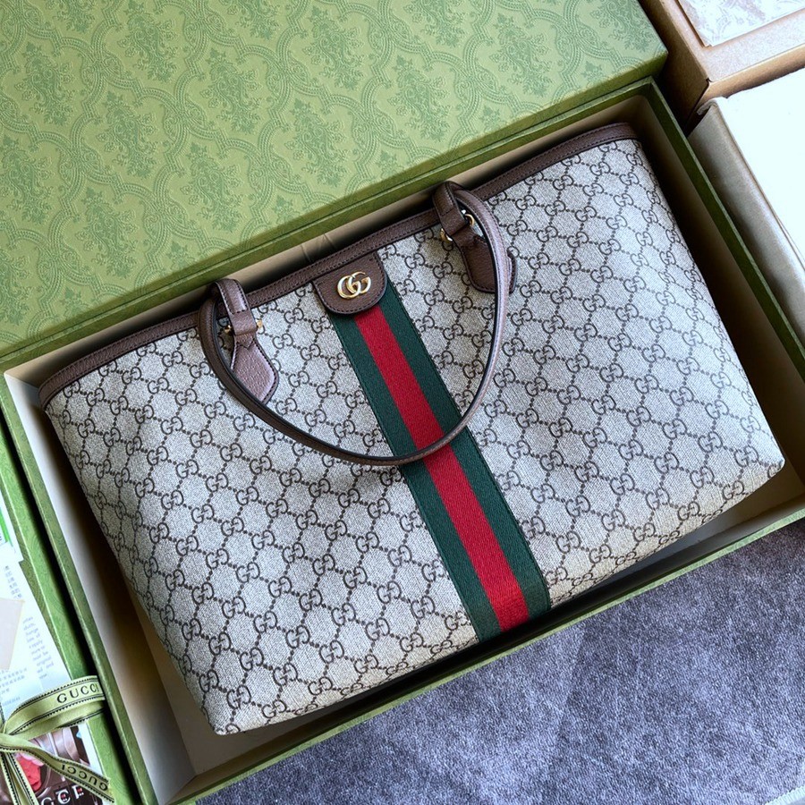 631685 ophidia tote 條紋織帶 中號 購物包_9