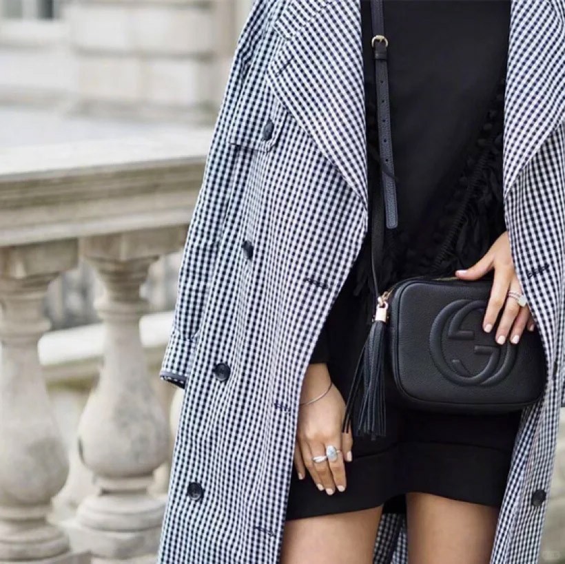 308364 原廠皮黑色斜背包_8