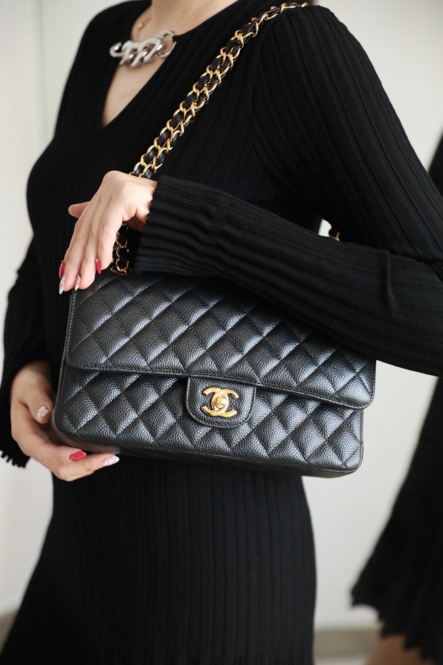 CF25荔枝紋牛皮黑金_9