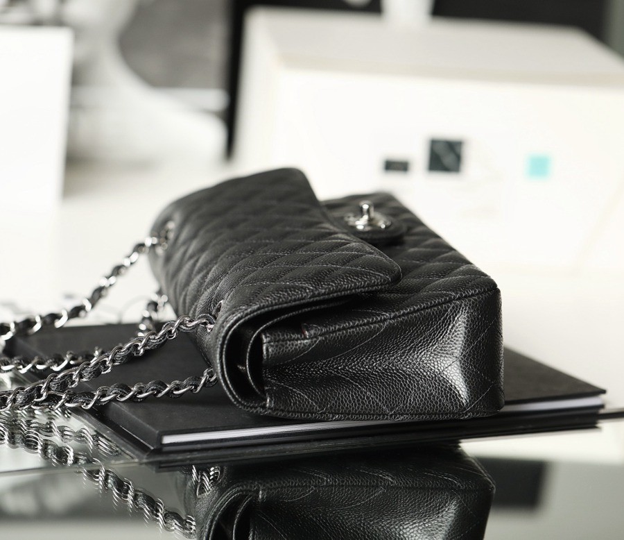 CF25荔枝紋牛皮黑銀_3