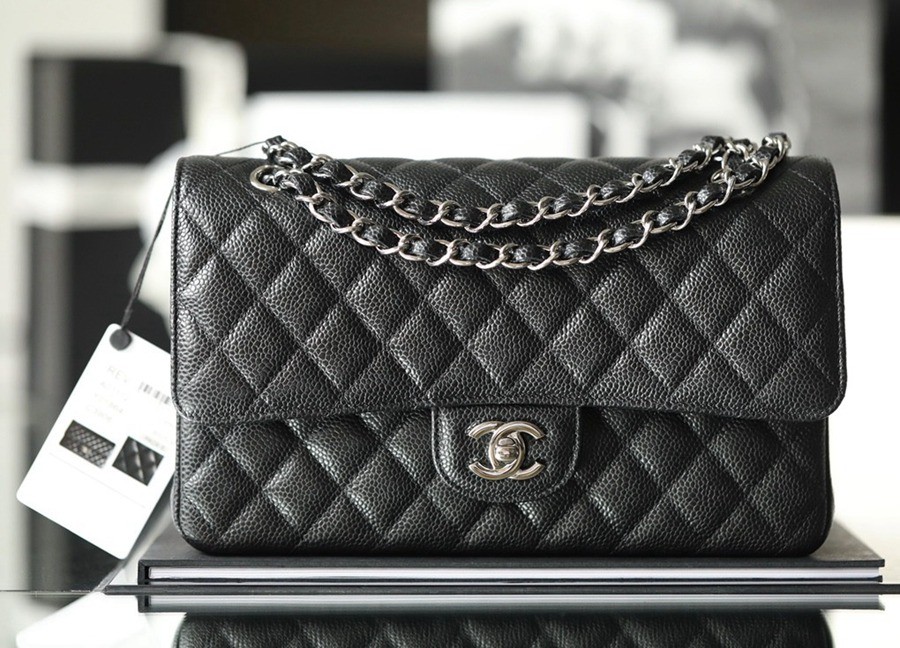 CF25荔枝紋牛皮黑銀_1